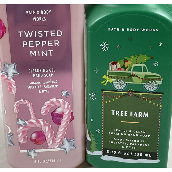 Bath & Body Works Twisted Peppermint & Tree Farm Wintry Hand Soap Gel Foaming - Picture 3 of 5